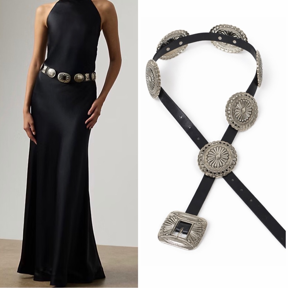 Western Multi Metal Black Belt